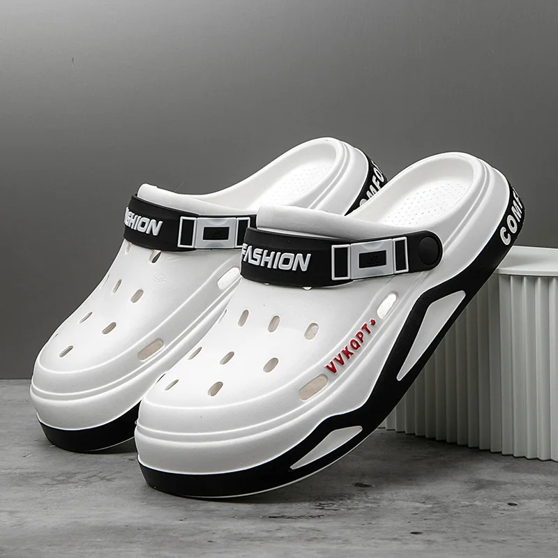 Summer Men Sandals Light EVA Men\'s Casual Shoes Hole Shoes Clogs Lovers Home Garden Outdoor Male Beach Flat Slippers Big Size