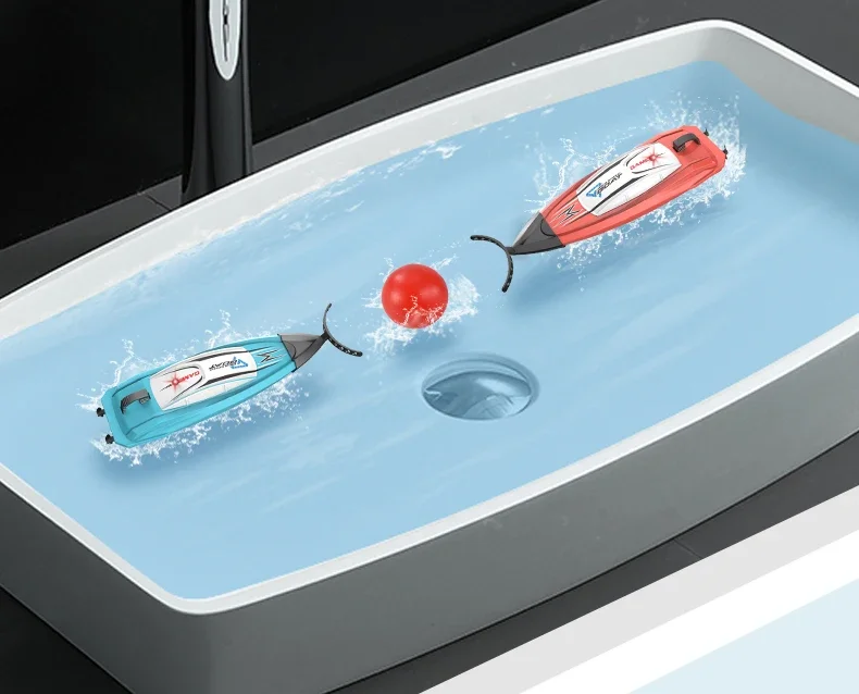 2.4G RC Speedboat Mini Radio Control Stunt Boat Dual Motor Electric Push Ball Ship Competition Model Outdoor Toy Christmas Gifts