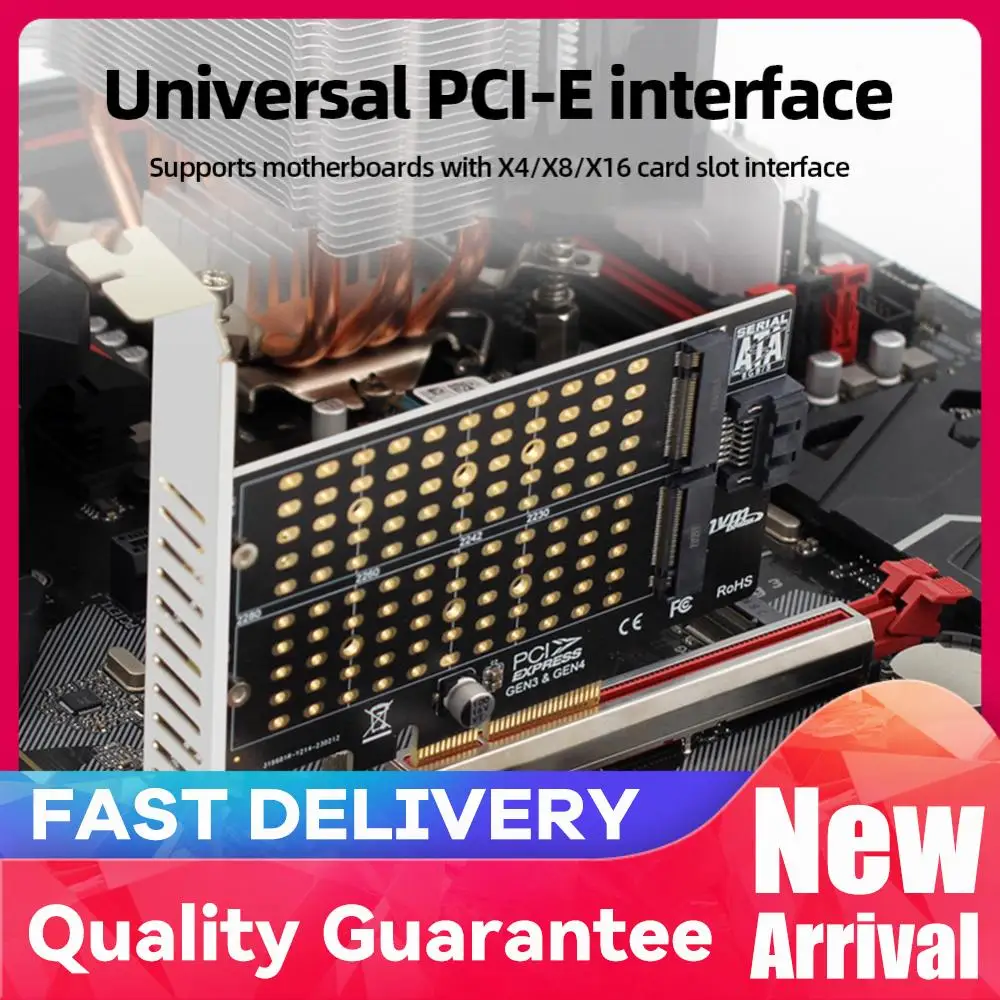 

Portable Docking Expansion Card Dual-Bay Mini Transfer Expansion Card 32Gbps Transmission Speed SATA Converter for M.2 NVMe NGFF