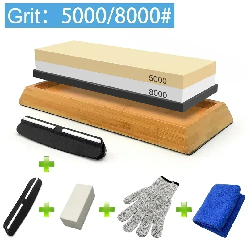1-7 stuks slijpsteen messenslijper Grit240-8000 #   Whetstone Professionele slijpsteenset Houten basis Hoekgeleider Polijstset