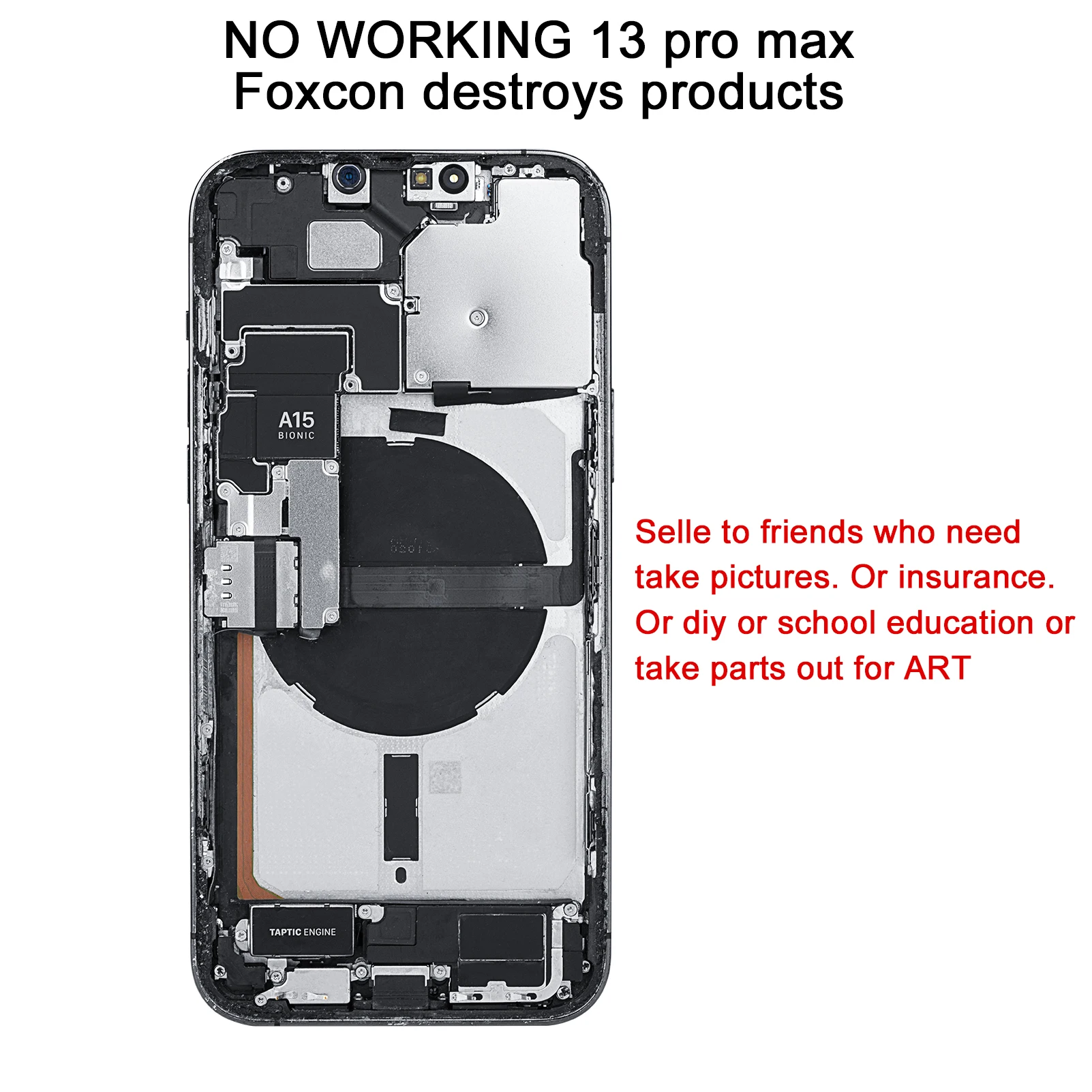 For IPhone 13 Pro Max Half-finished Handset Accessories 13 Promax Rear Cover Assembly Motherboard Rear Camera Head Does Not Work