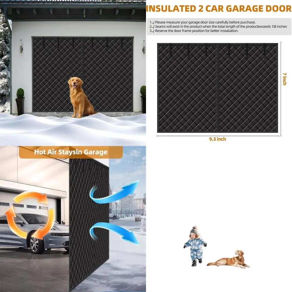 

Термоизолированная крышка гаражных ворот, зимний комплект для гаража автомобиля (9,3x7 футов), подходит для дверей 9x7 футов