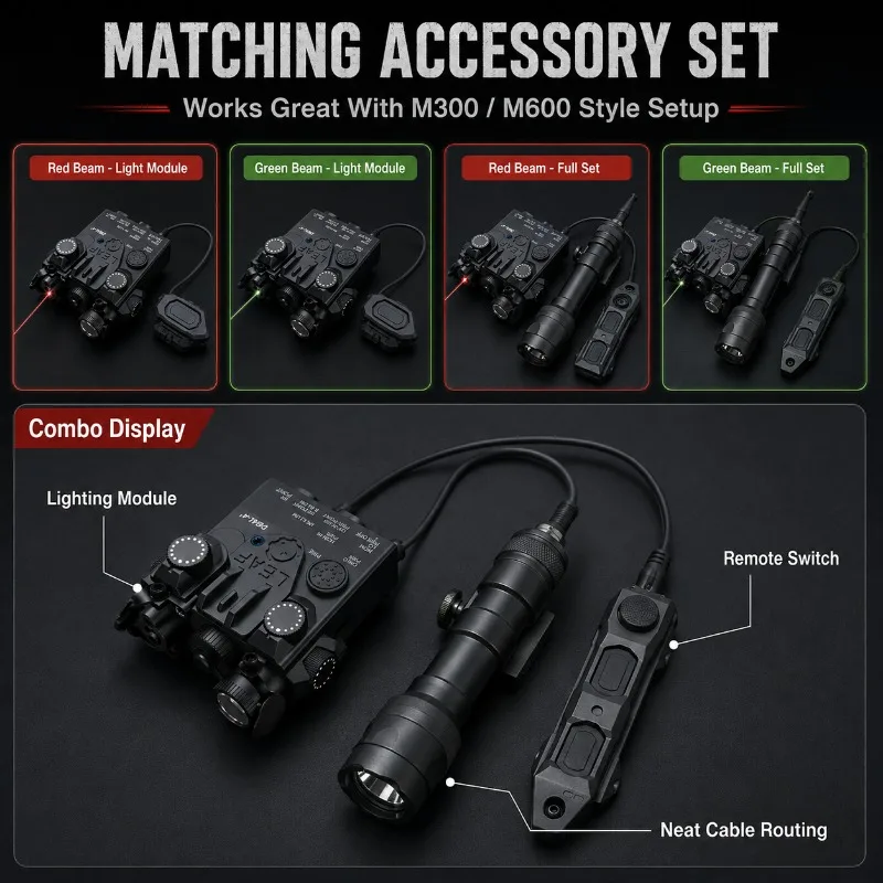 Dual Control Red Green Laser & LED Lighting Module DIY Hobby Modification Accessory