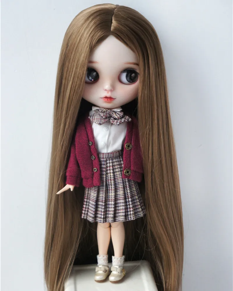 JD016 9-10inch 23-25cm 10-11inch BJD Wigs Long Parting Straight Doll Hair  Soft Synthetic Mohair Blythes Accessories