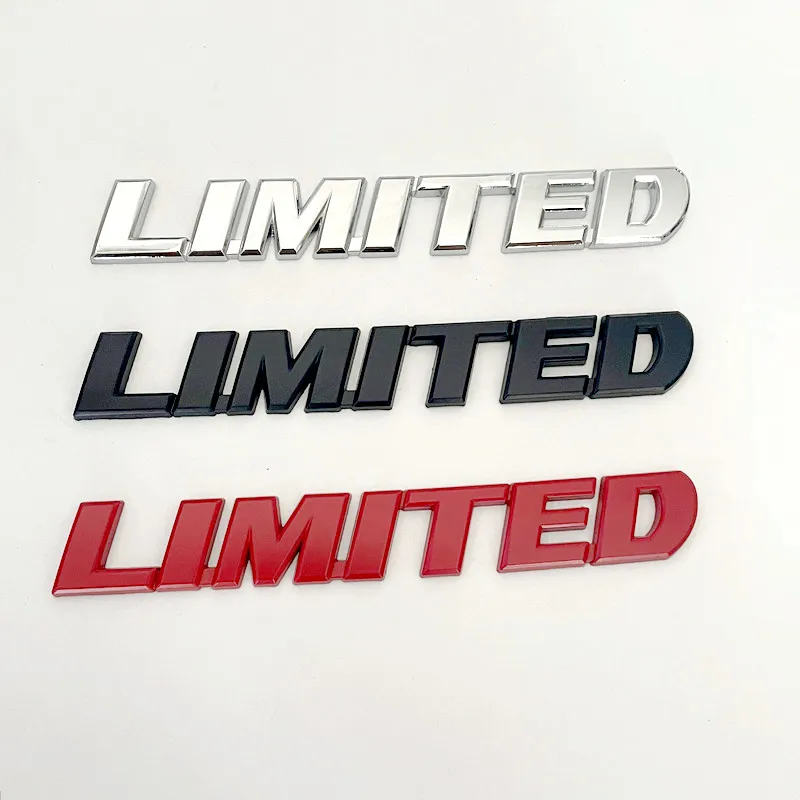 3D Chrome Black Limited Logo Car Fender Side Emblem Trunk Badge Decal For Toyota Highlander Limited Sticker Auto Accessories