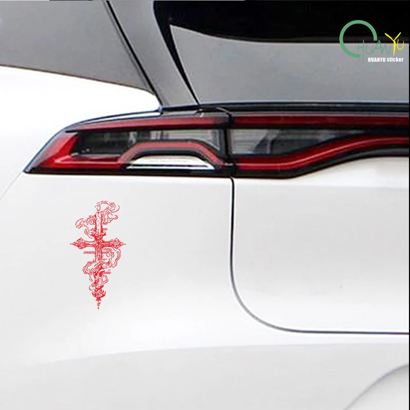 ملصق سيارة مزخرف متقاطع على شكل طوطم شوكة، ملصق عاكس مقاوم للماء ومقاوم للخدش للسيارة والدراجات النارية. #3