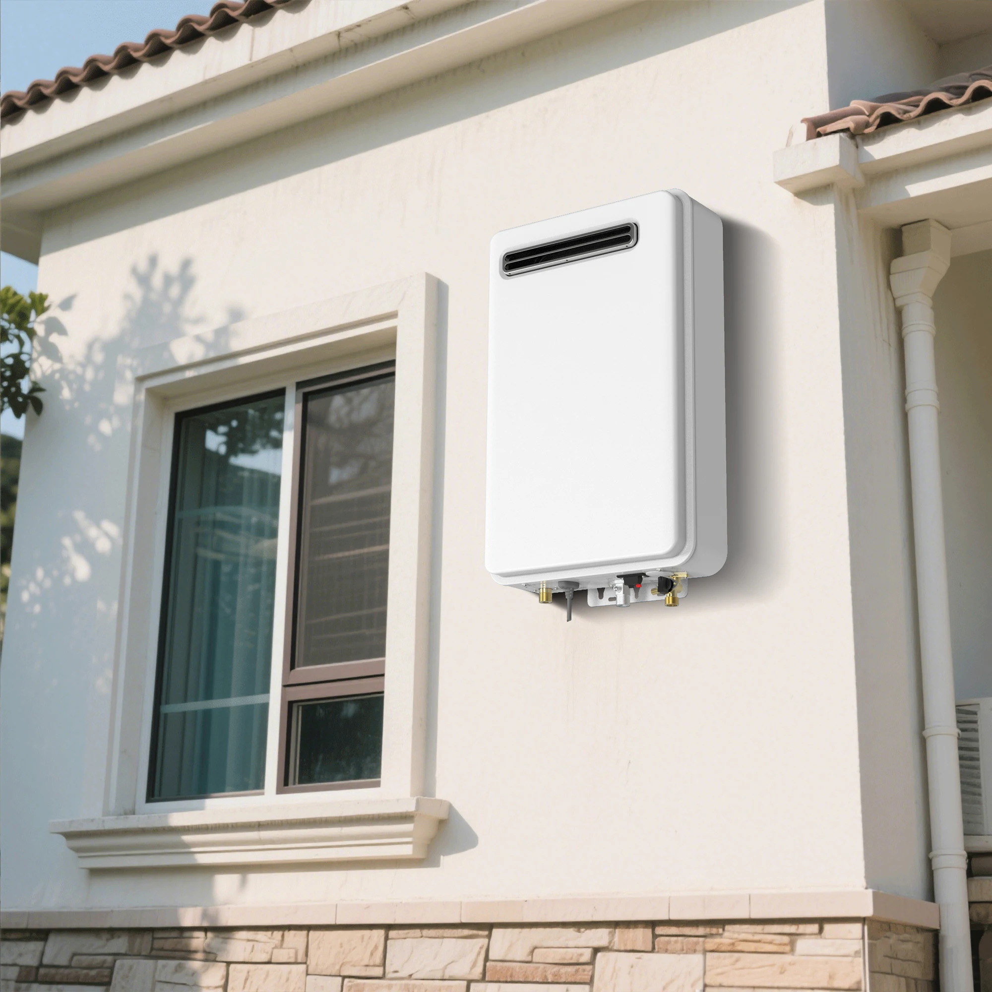 Scaldabagno a gas da esterno intelligente 2025 - Riscaldamento istantaneo senza serbatoio GPL/gas naturale per doccia (design portatile ed efficiente in energia) ​