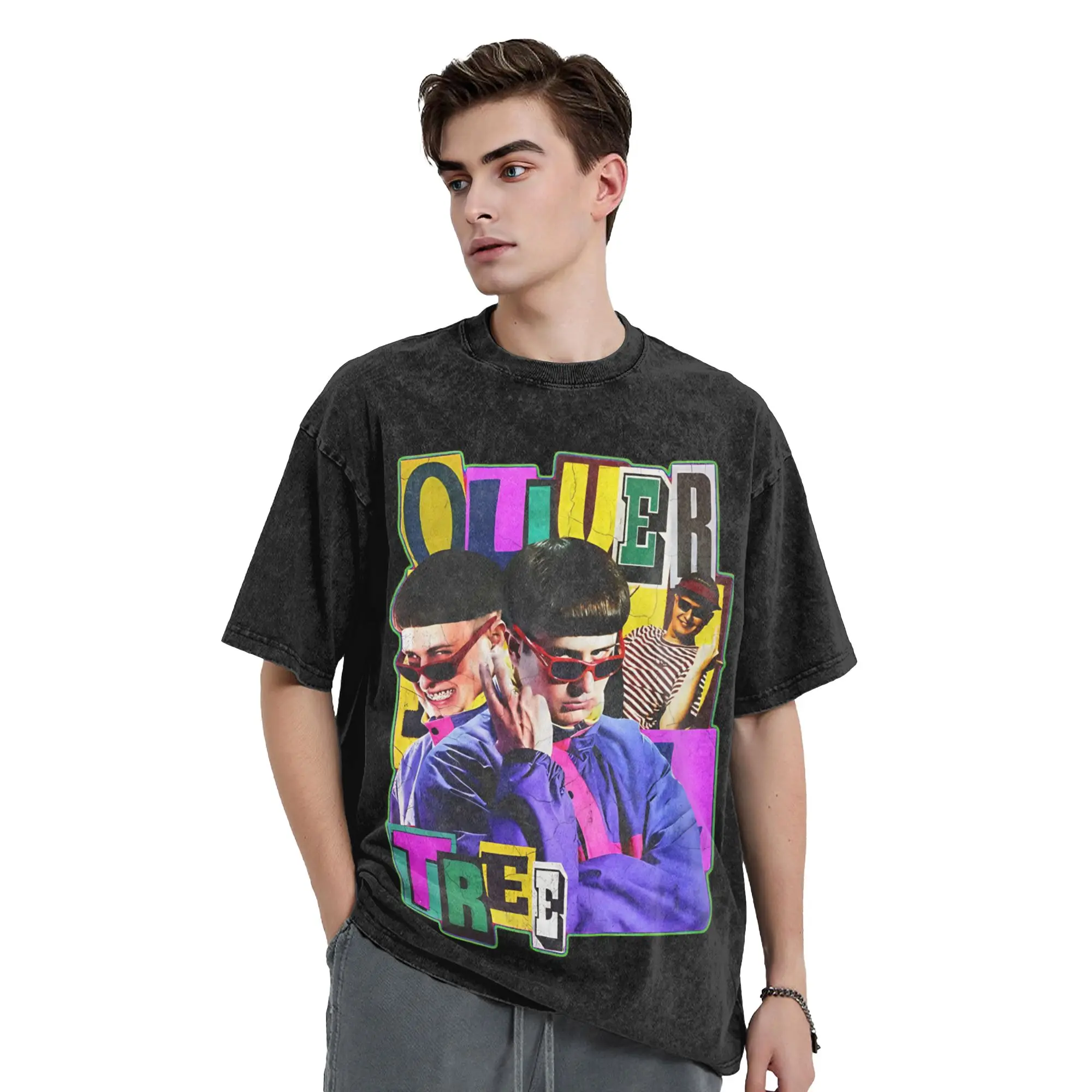 Olivers Trees Rapper RIP Vintage Washed T Shirts Cotton Humorous T-Shirt Crewneck  Tee Shirt Short Sleeve Tops Plus Size