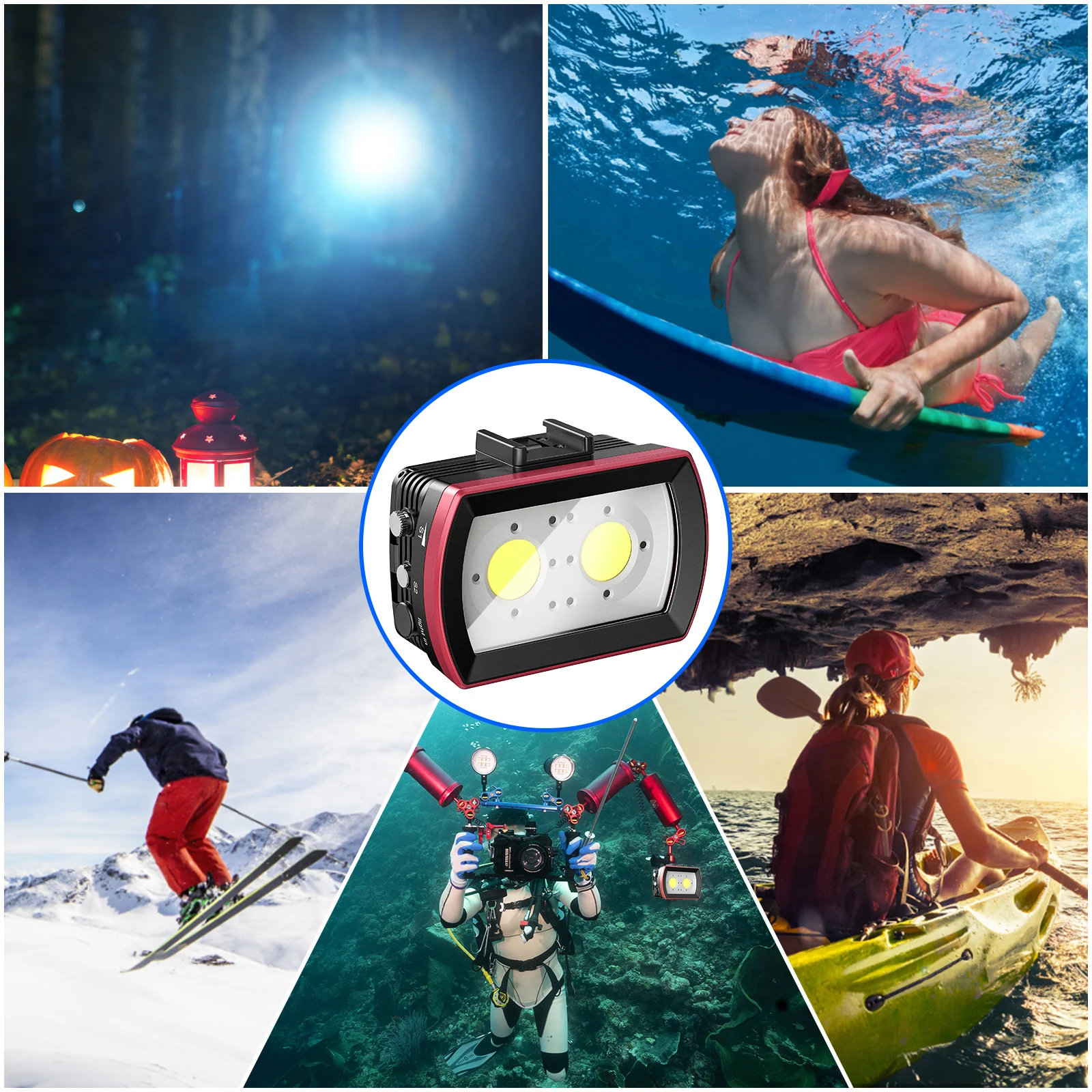 Seafrogs 3500LM Waterproof LED Camera Phone Fill Light Flash Underwater Diving Photography Lighting Accessory