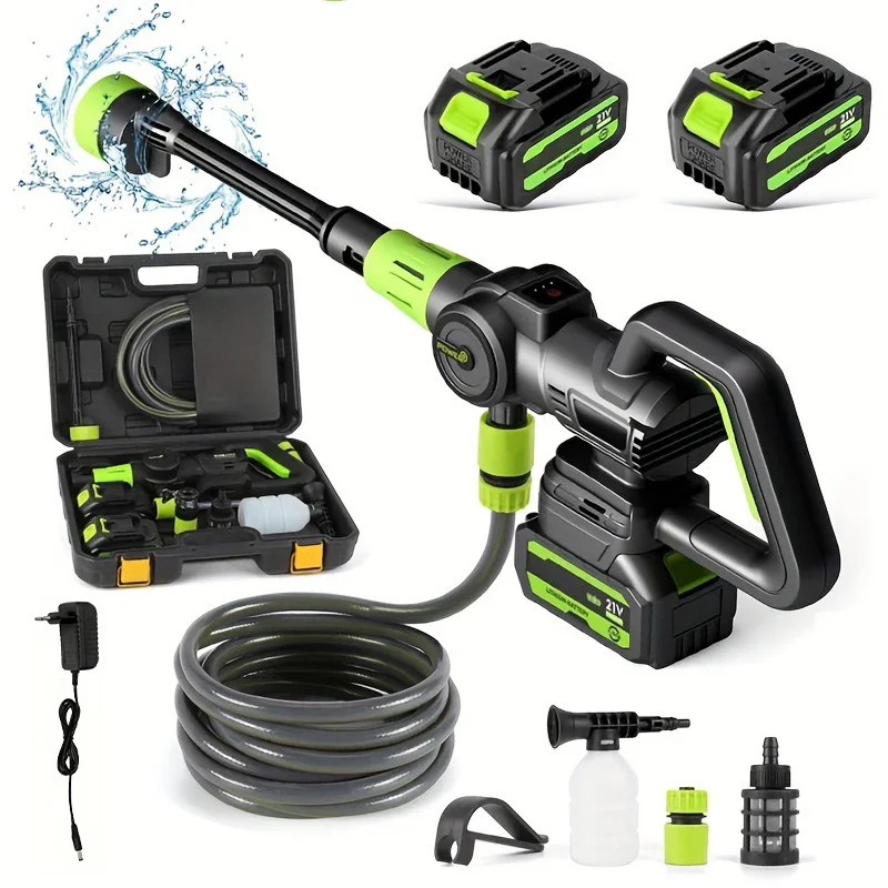 

【Premium】200Bar 3 Gears Brushless Electric High Pressure Washer 6 IN 1 Car Washing Garden Water Spray for 18V Battery Pins