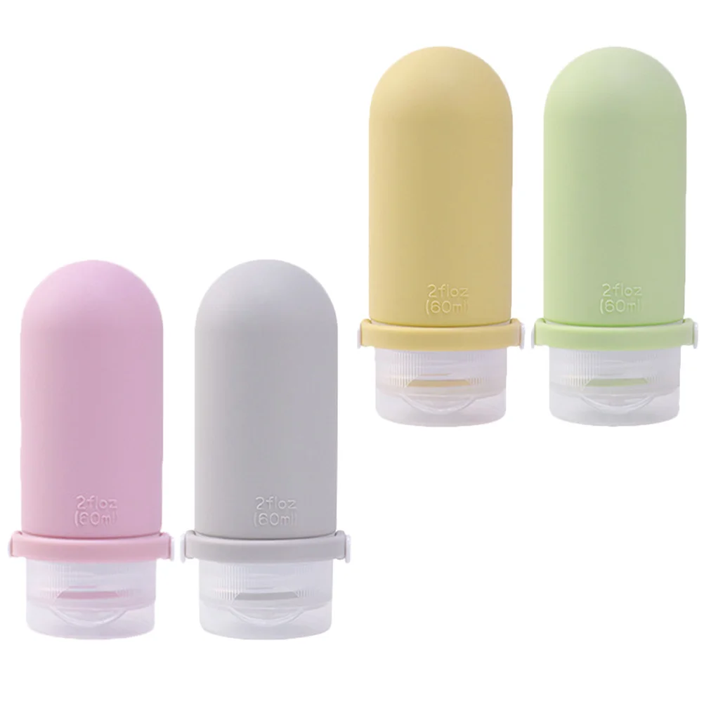 

4Pcs Travel Bottles Leakproof Silicone Refillable Toiletry Containers for Shampoo Lotion Portable Travel Size Bottles Set