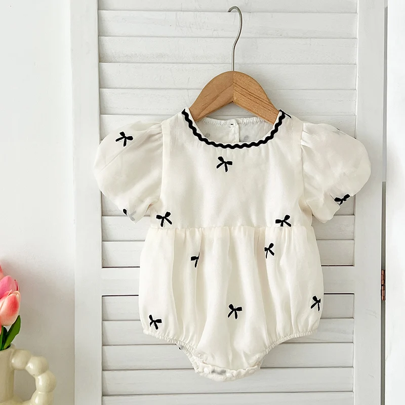 Kids Sisters Clothing Summer Baby Girl Dress Infant Girl Cute Bow Gauze Dress Sisters Puff Sleeve Toddler Sweet Princess Dress