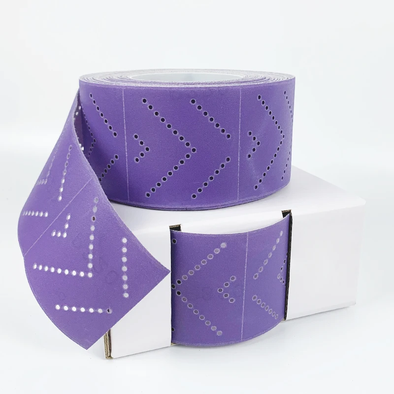Purple Ceramic Multi Holes Sanding Paper Sheet Hook And Loop Polishing Automobile Paint Ceramic Alumina Abrasive Sheet Roll