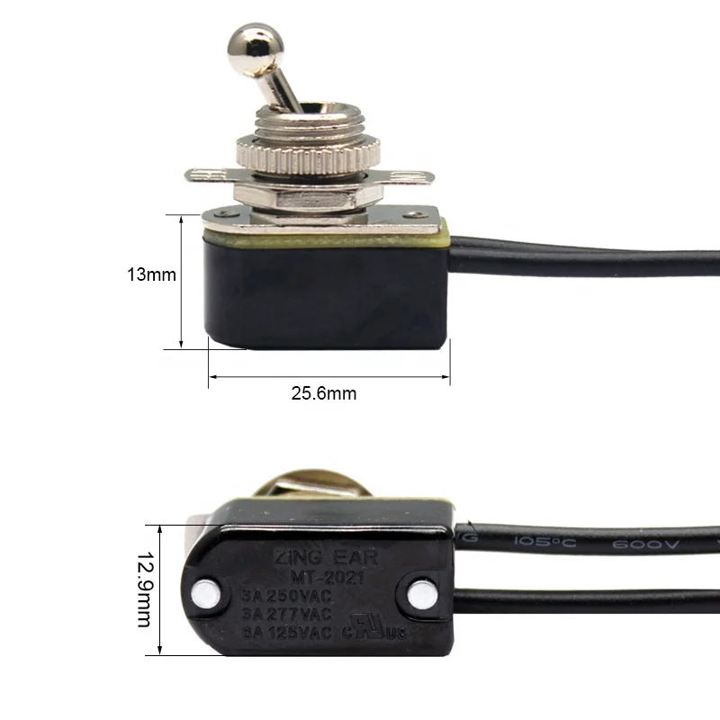 125V 6A  On OFF Wired Toggle Switch Wiring Medium   interruptor touch toggle switch