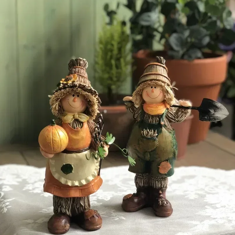 Modern art wedding Christmas Scarecrow Easter Pumpkin Sculpture American Village Cute Garden Home Decoration Creative gift