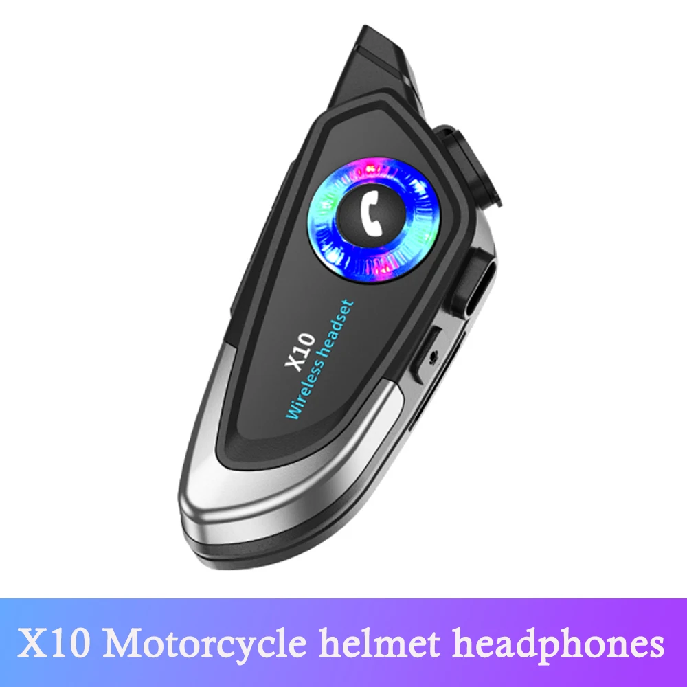 

X10 Motorcycle BT5.4 Bluetooth Helmet Headset Wireless Handsfree Call Music Player Headphone Noise Reduction Moto Earphone