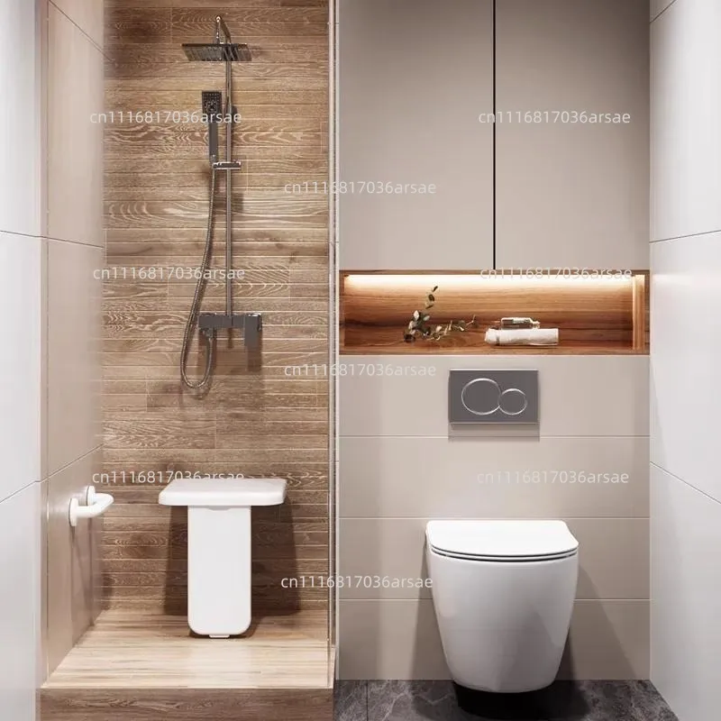 Bathroom folding stool, bathroom wall-mounted elderly anti-skid safety bath stool, corridor entrance, shoe change stool