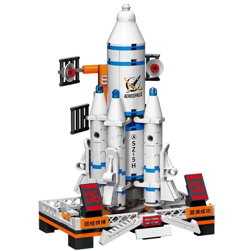 educational toy  Childrens Toys   China space Shenzhou spacecraft small particle space exploration rocket launch center assembli