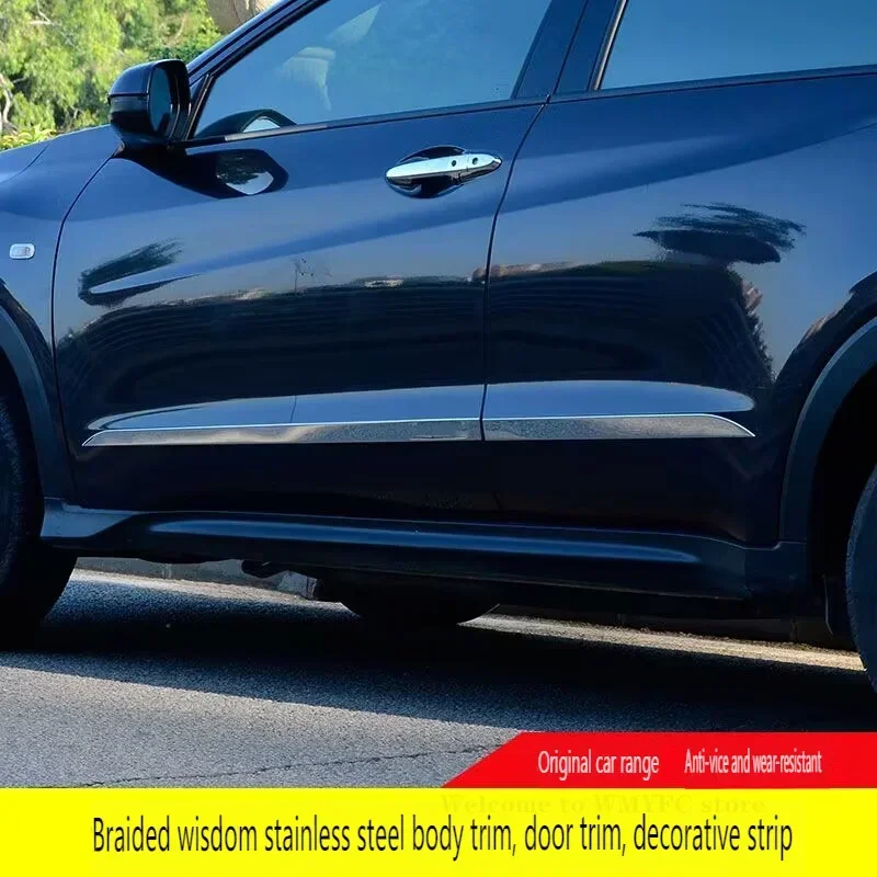 For Honda Vezel 2014 - 2017 2018 2019 2020 Stainless steel Door Side Lining Molding Body Trim Cover Protector Edge Strip Styling