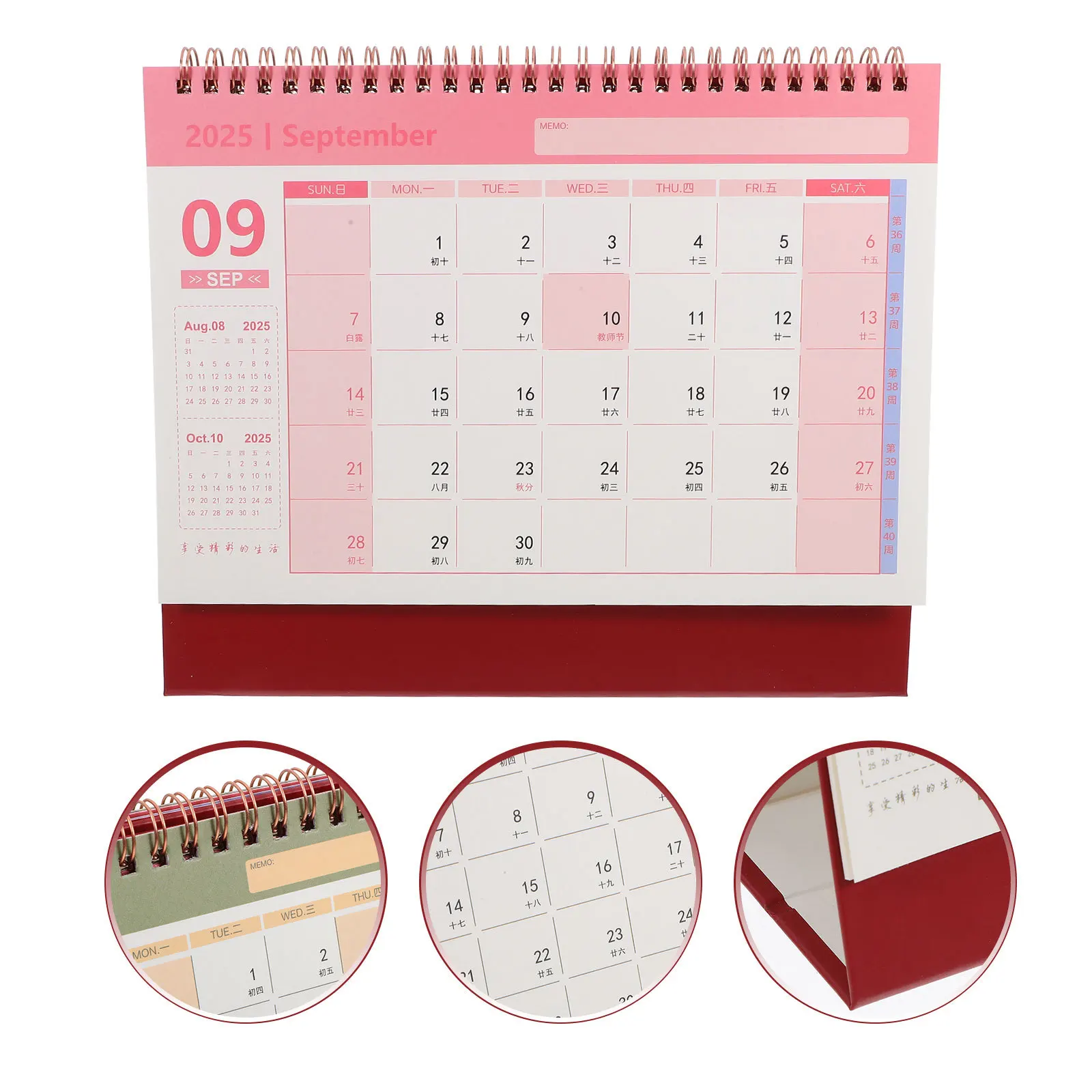 

Gold Foil Desk Minimalist Tabletop Standing For Office Home Daily Use Noting Planner Thick Paper Metal Binding Desktop