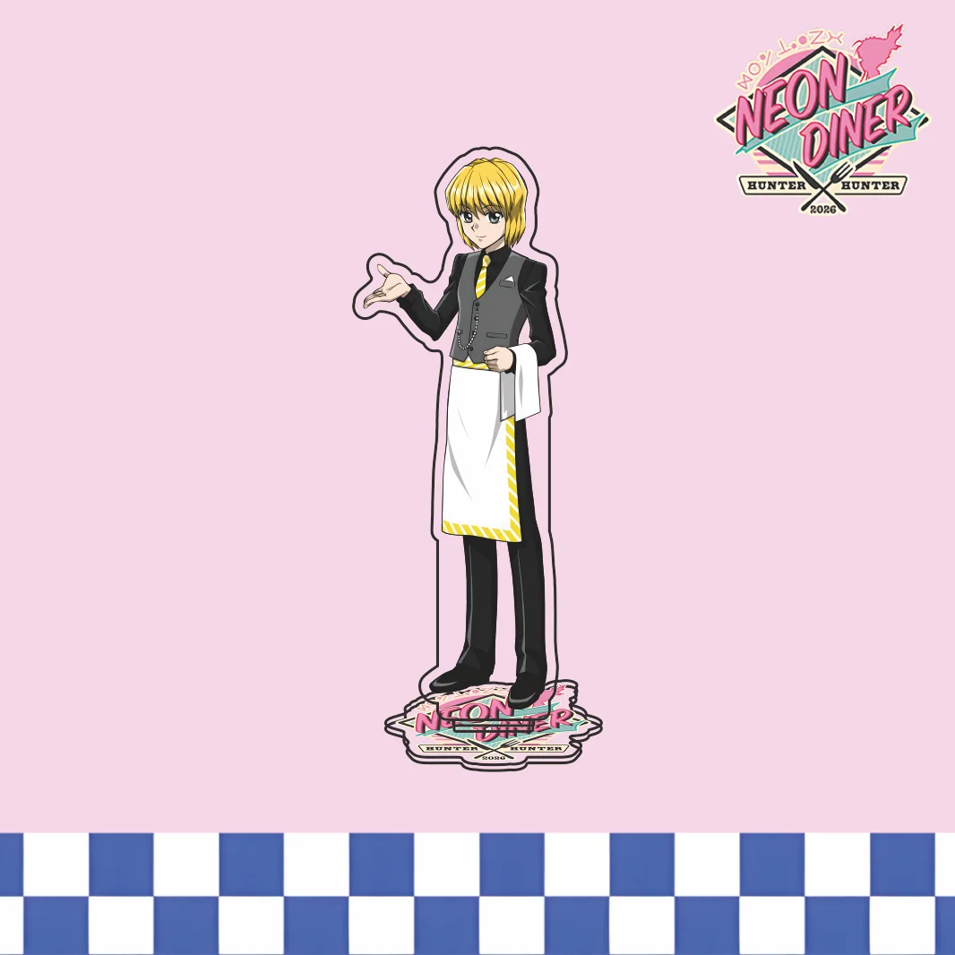 New Anime Hunter X Hunter Neon Diner Theme Acrylic Stand Keychain Figure Cute Character Desk Ornament Gift Collection Series
