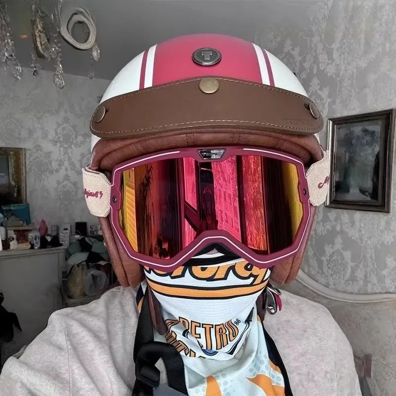 TORC Helmets for Motorcycles Three-quarters Retro Motorbike Riding Helmet Moto Half Helmet Four Seasons General Safety Helmet