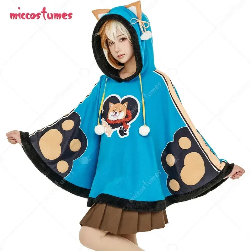 

Miccostumes женская походная накидка Hina Kawaii с ушками собаки, плащ с капюшоном для Хэллоуина