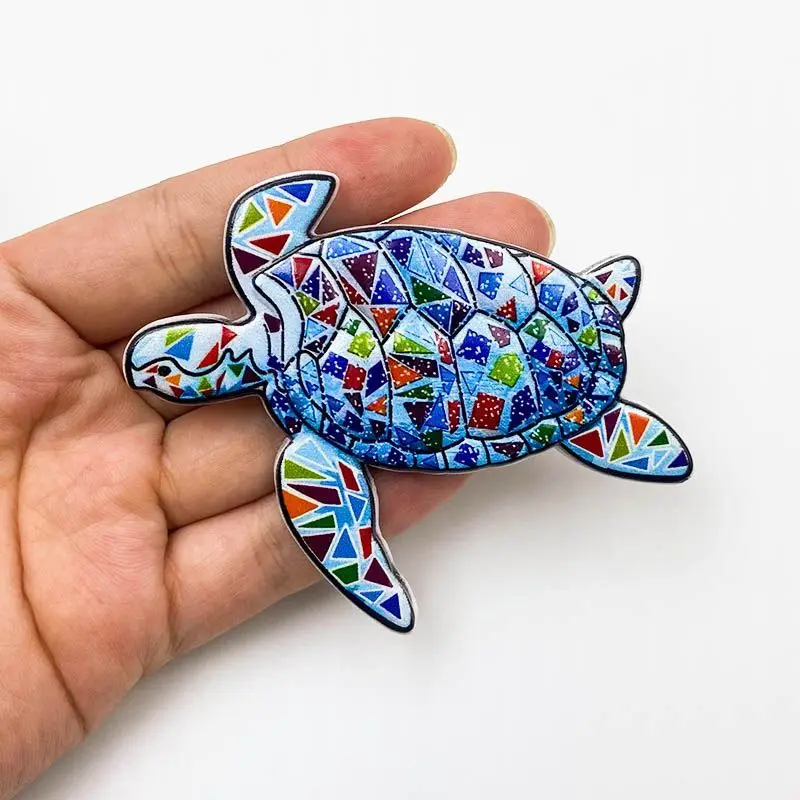 

Turtle Refrigerator Magnet Travel Souvenir Mosaic Style High-Value Ocean Style Decoration Gift Resin 3D