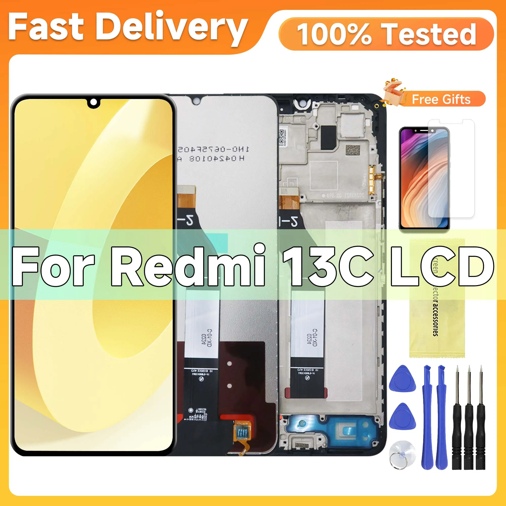 

6.74"Original For Xiaomi Redmi 13C LCD Display Touch Screen with Frame Digitizer Assembly Parts for Redmi 13C 23100RN82L Display