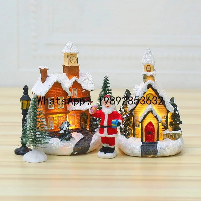 Z2-28  Christmas Glowing Little House Snow House Christmas Decoration Ornament Christmas Gift