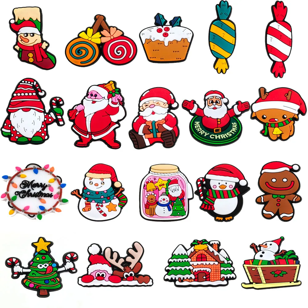 26pcs/set Cute Cartoon Christmas Series DIY Shoe Charms Women Men Funny Fashion Unisex Gifts Recommendation Shoe Accessorie