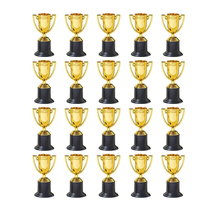 MACH-40PCS mini copos de ouro de plástico troféus para festa crianças prêmios de aprendizagem precoce recompensa de troféu de férias das crianças