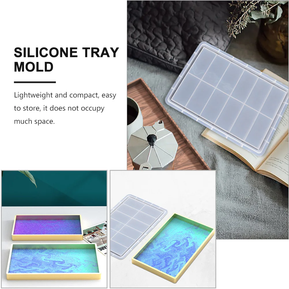 الكريستال الايبوكسي قالب صينية راتينج السليكون الحرفية Diy بها بنفسك لوحة التخزين سطح المكتب الديكور صينية الشاي طبق لوحة قالب الصب #2
