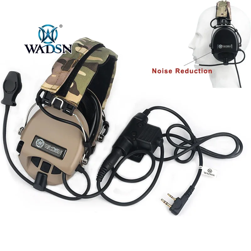 

WADSN MSA Outdoor Hunting Headset Sordin Tactical Headsets with U94 Civilian PTT Noise Canceling Communication Headphones