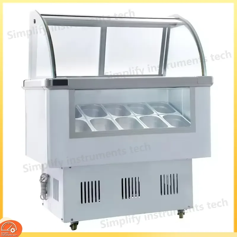 Commercial Ice Cream and Meat Display Refrigerator Stainless Steel 2 Door App Controlled Direct Cooling Cabinet for