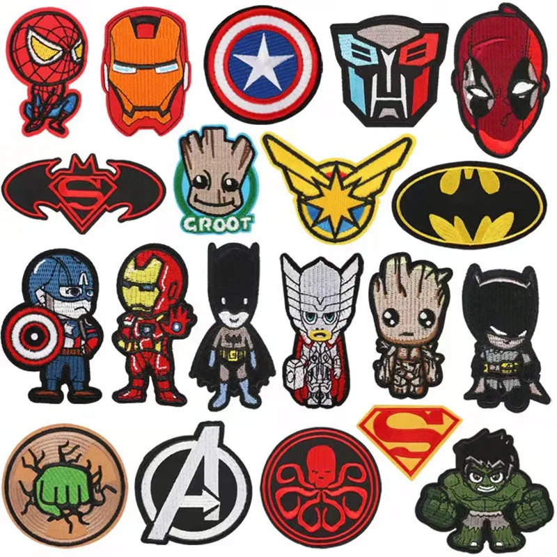 AVENGERS Embroidered Cloth Stickers Clothes DIY Anime Decorative Shoes Cloth Stickers Clothes Pants Patch Stickers Iron on Patch