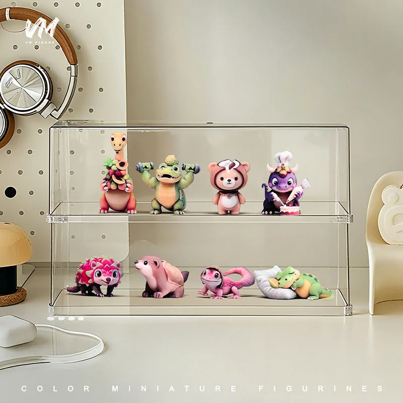 3D 프린트 미니 과일 동물 피규어 블라인드 박스 귀여운 악어 공룡 고슴도치 곰 데스크탑 자동차 장식 모니터 장식품