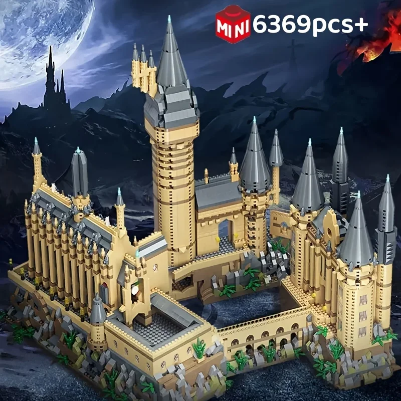 Micro Bricks City Creative Medieval Magic Castle Series School Architecture Palace Model Building Blocks Gifts Kid Assembly Toys