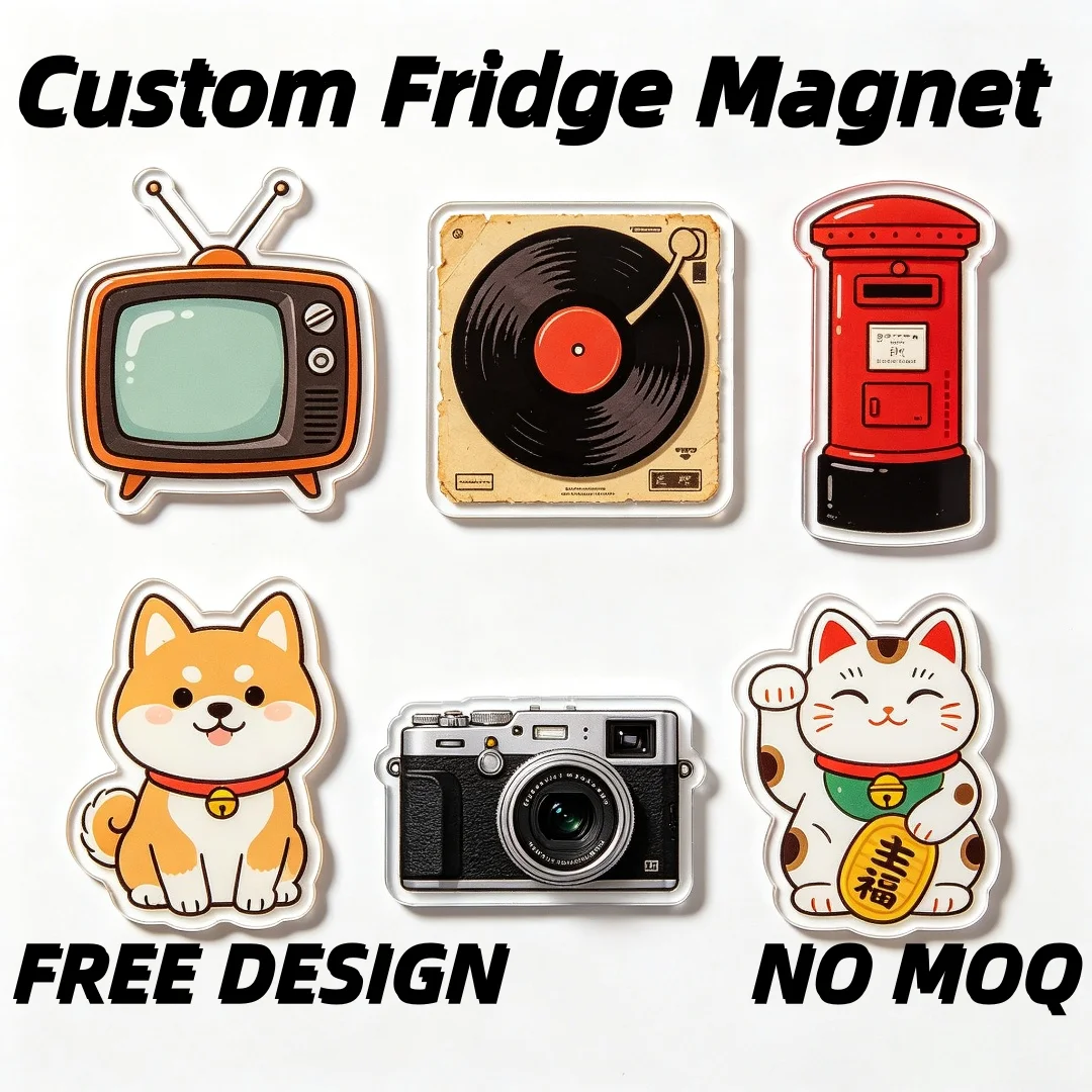 Custom Acrylic Fridge Magnet, Personalized Cartoon Vintage Shaped Refrigerator Decor Magnets for Home Decor Gift