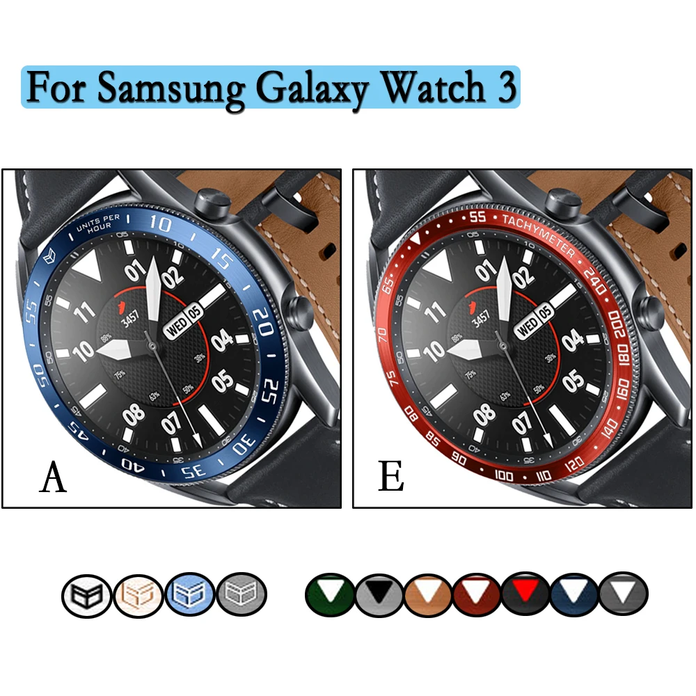 Bezel Ring For Samsung Galaxy Watch 3 41mm 45mm Universal Size Cover Stainless Steel Protection Ring Bumper Adhesive Smartwatch