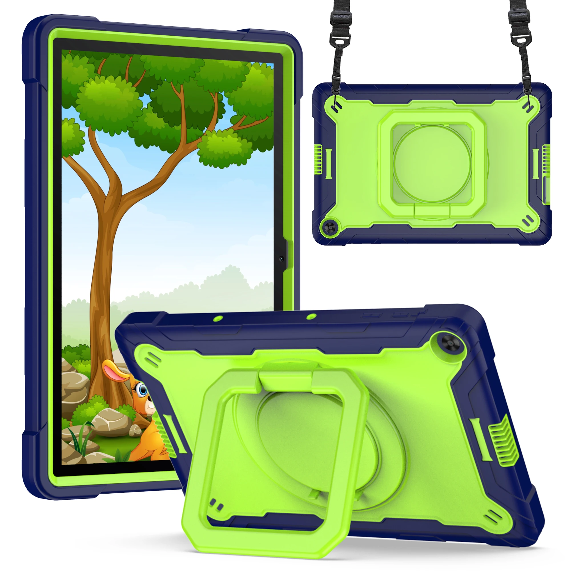 

Heavy Duty Shockproof Kids Case For Huawei MatePad T10s AGS3-L09 AGS3-W09 AGS3-AL00 T10 AGR-W09 AGR-L09 Tablet Cover Handle Belt