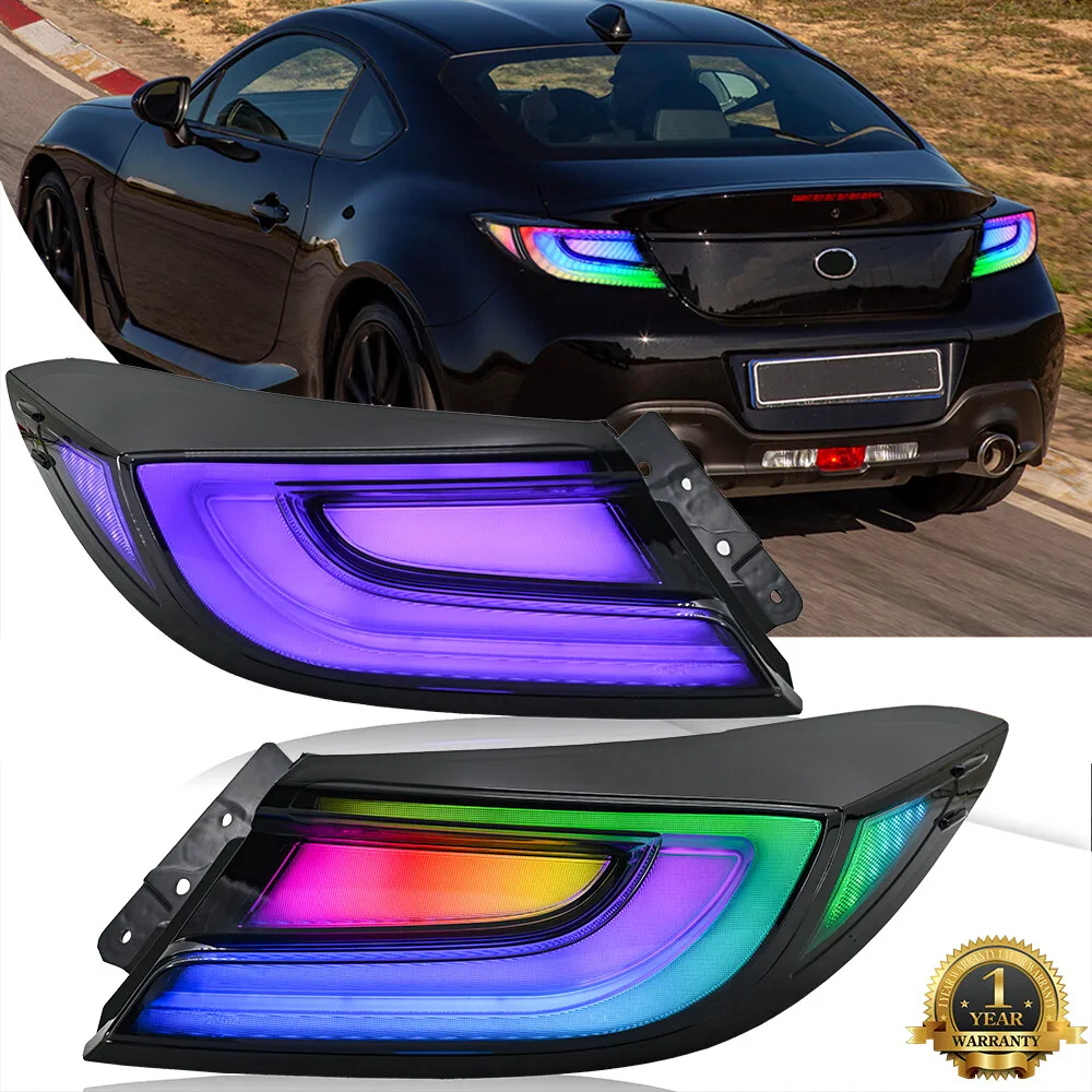 

2Pcs RGB LED Tail Light For Toyota GR86 Subaru BRZ 2nd Gen 2021-2025 Sequential Turn Signal Trunk Rear Brake Lamps Smoke