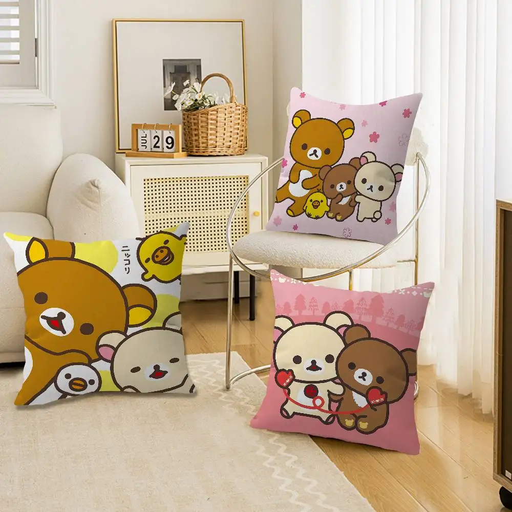 Cute Cartoon Rilakkuma Personalized picture text home decorative pillows Household Gifts 45x45cm 2