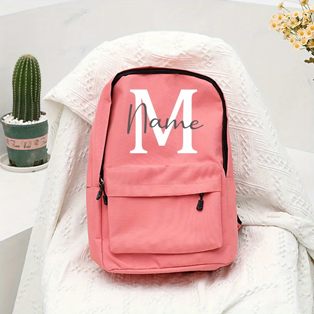 Personalized Initial with Name Girls Backpack Nursery Child Pre School Rucksack Students  Bag Backbag Kids Back To School Gift