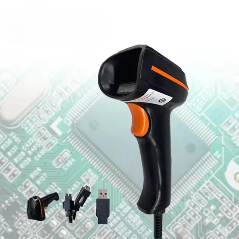 Fast Scanning Ethernet Port Bar Code Reader 1.3 MP Wired Industrial Handheld 2D Barcode Scanner