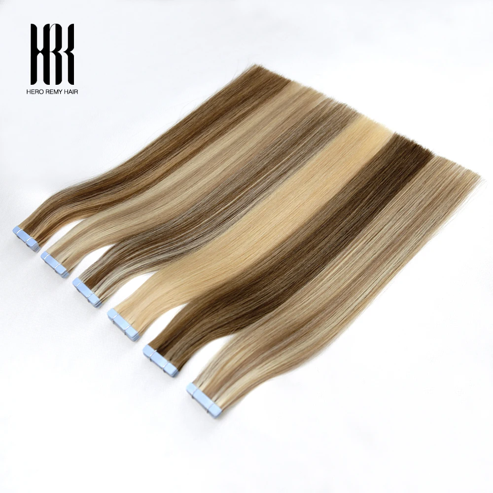 

Накладные пряди Hero Remy из натуральных человеческих волос, блонд, 100% Remy, бесшовные, на ленточной основе, с клеевым креплением, 2,5 г/шт.