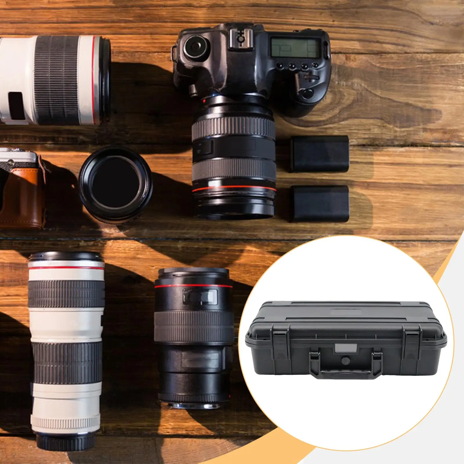 صندوق حمل صلب مقاوم للصدمات ومتعدد الوظائف لملحقات التصوير الفوتوغرافي خفيف الوزن وسهل الحمل ومقاوم للماء #4
