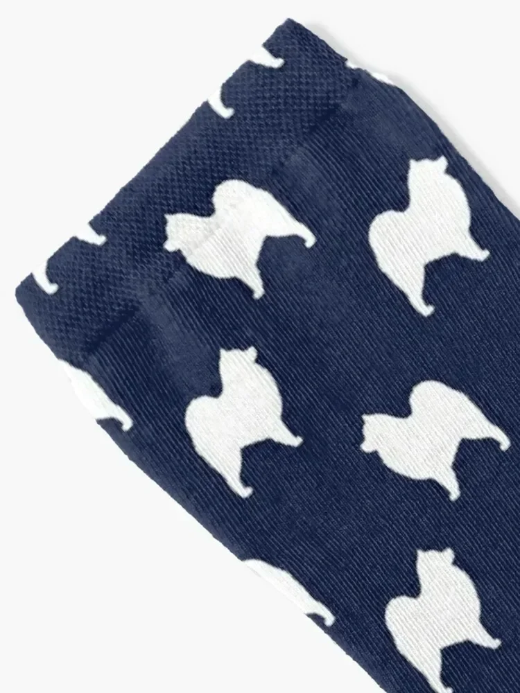 Samoyed Dog Silhouette(s) Socks japanese fashion set Heating sock Men Socks Women's