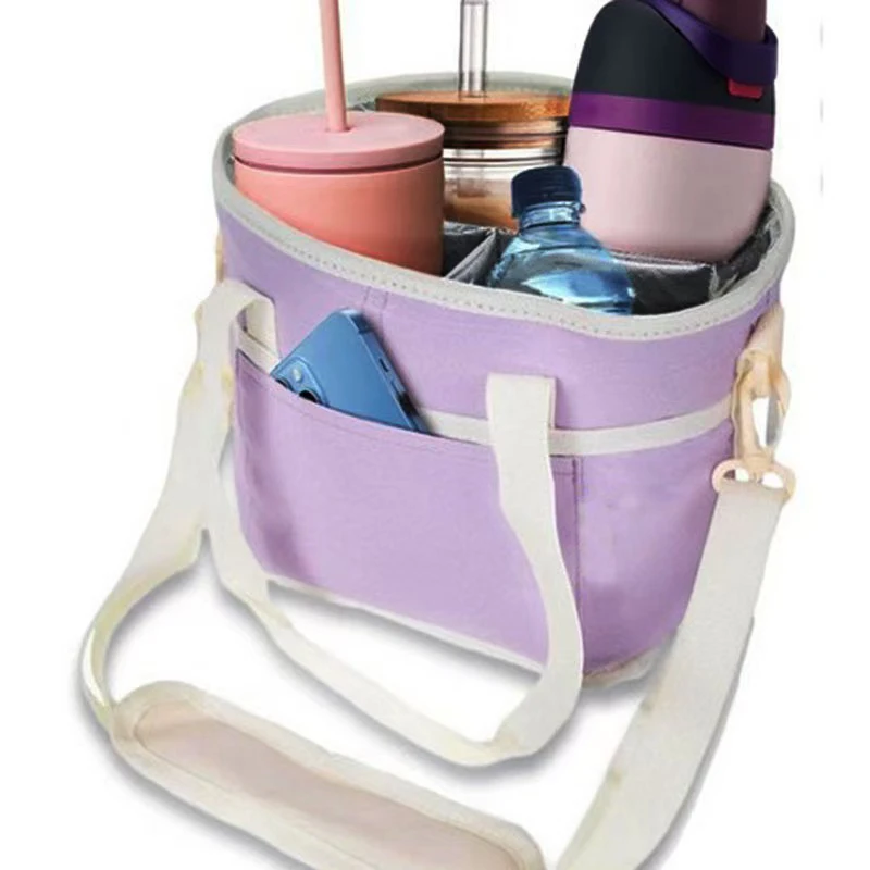 New solid color water cup storage bag portable crossbody bag outdoor travel camping cup storage bag toiletries storage bag