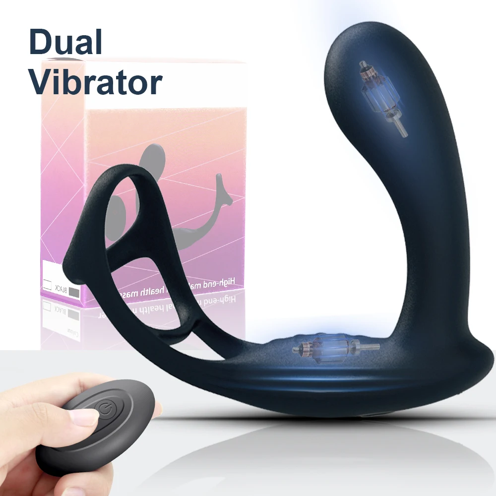 Dual Vibrator Butt Plug Men Prostate Massager With Cock Ring Anal Sex Toys for Man Rechargeable Adult Couples Eroitc Product